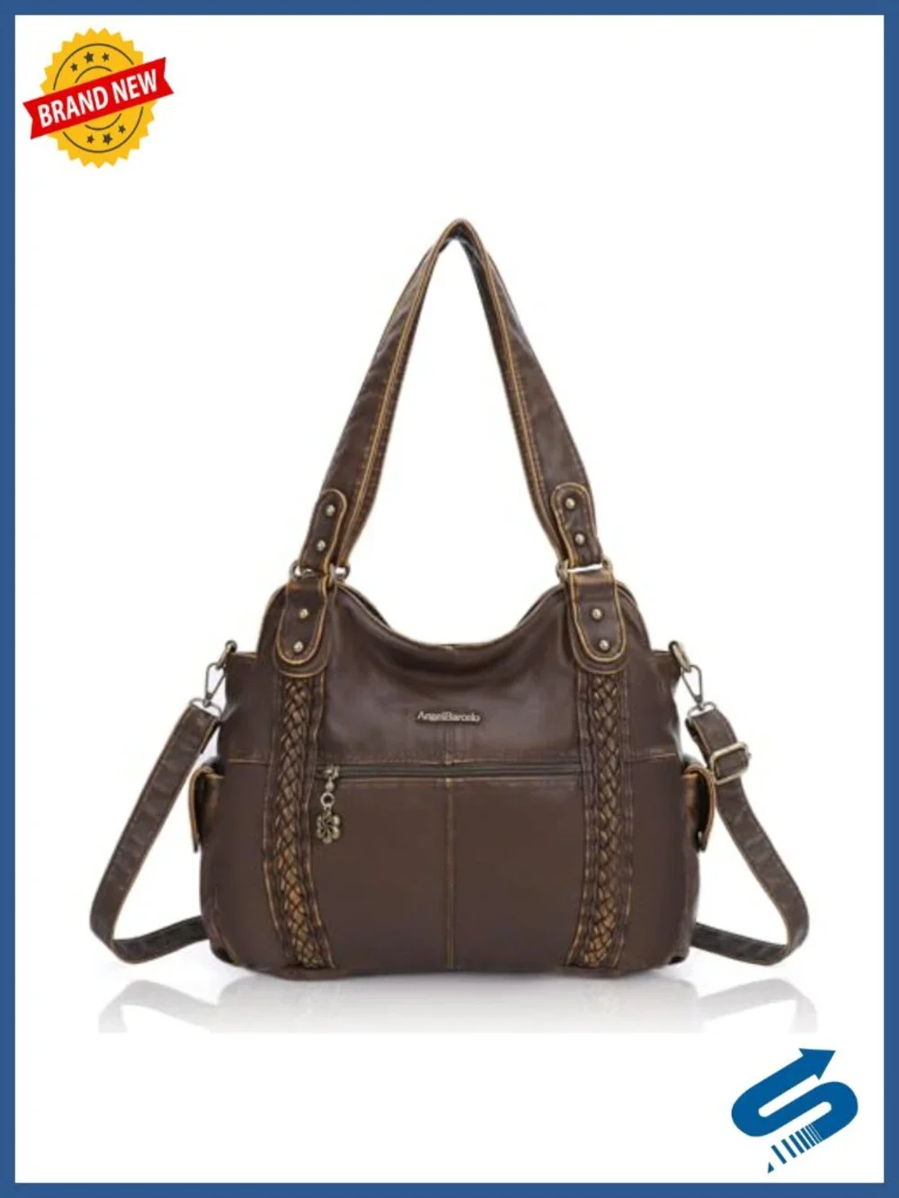 Women's Anti-Scratch PU Leather Hobo Tote Bag Crossbody Shoulder Handbag